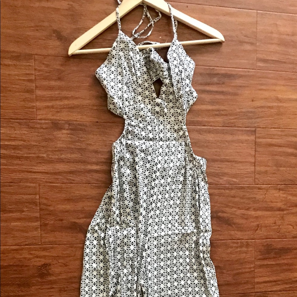 Wide Leg Jumpsuit. Halter with Open Back